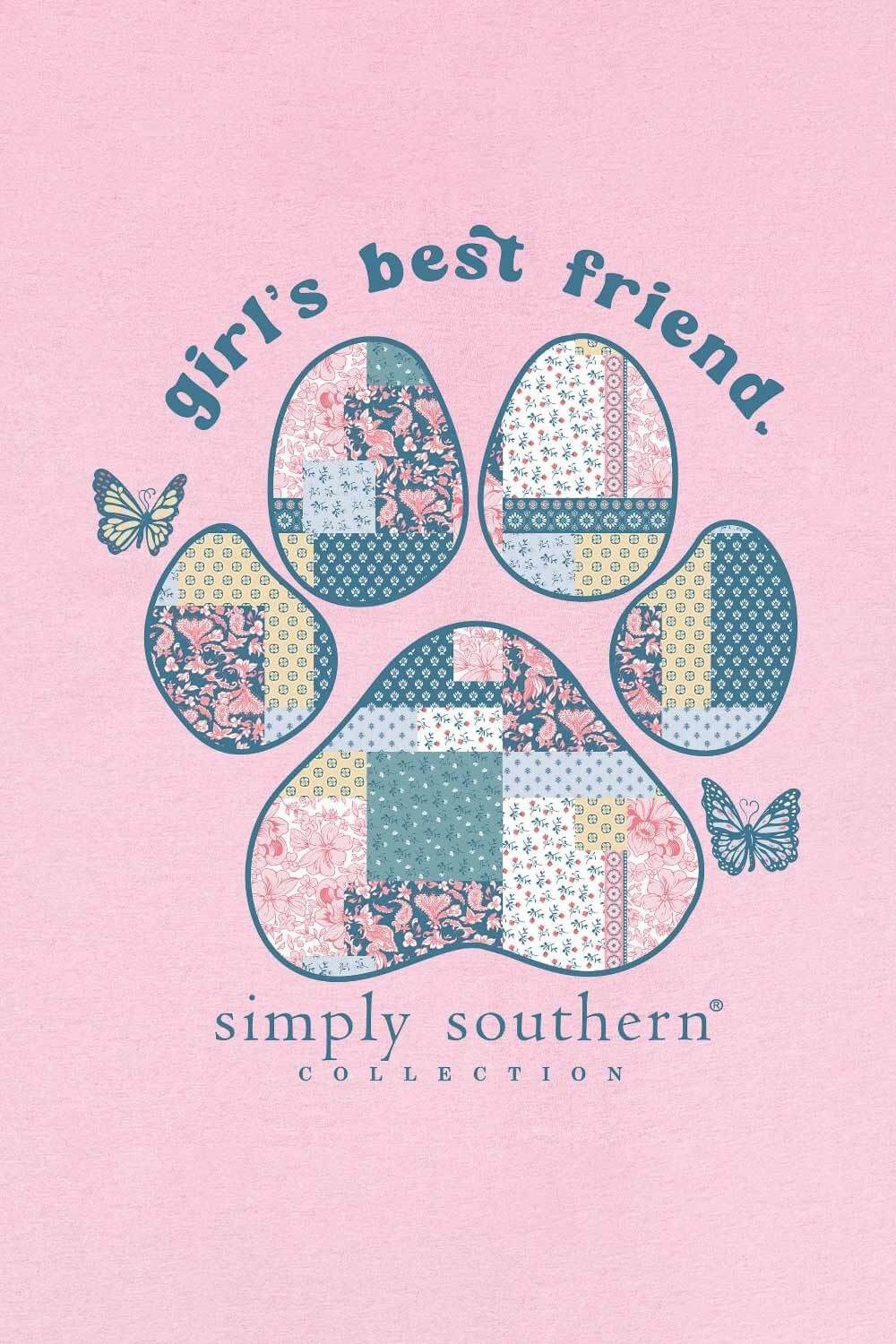 Simply Southern Womens T-Shirt Best Friend T-Shirt for Women in Pink
