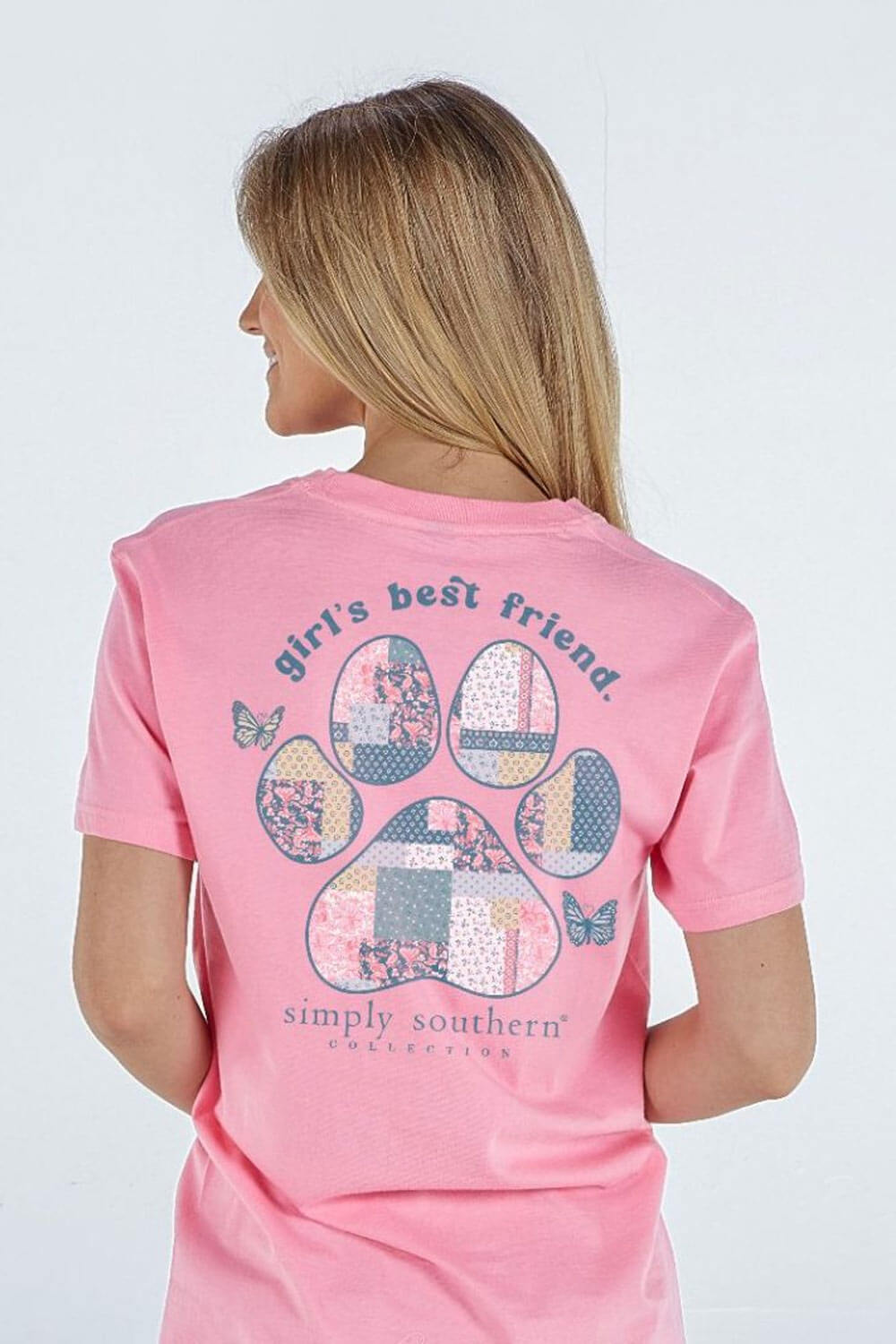 Simply Southern Womens T-Shirt Best Friend T-Shirt for Women in Pink