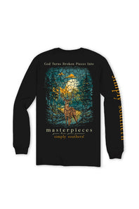 Simply Southern Youth Long Sleeve Broken Pieces T-Shirt for for Girls in Black