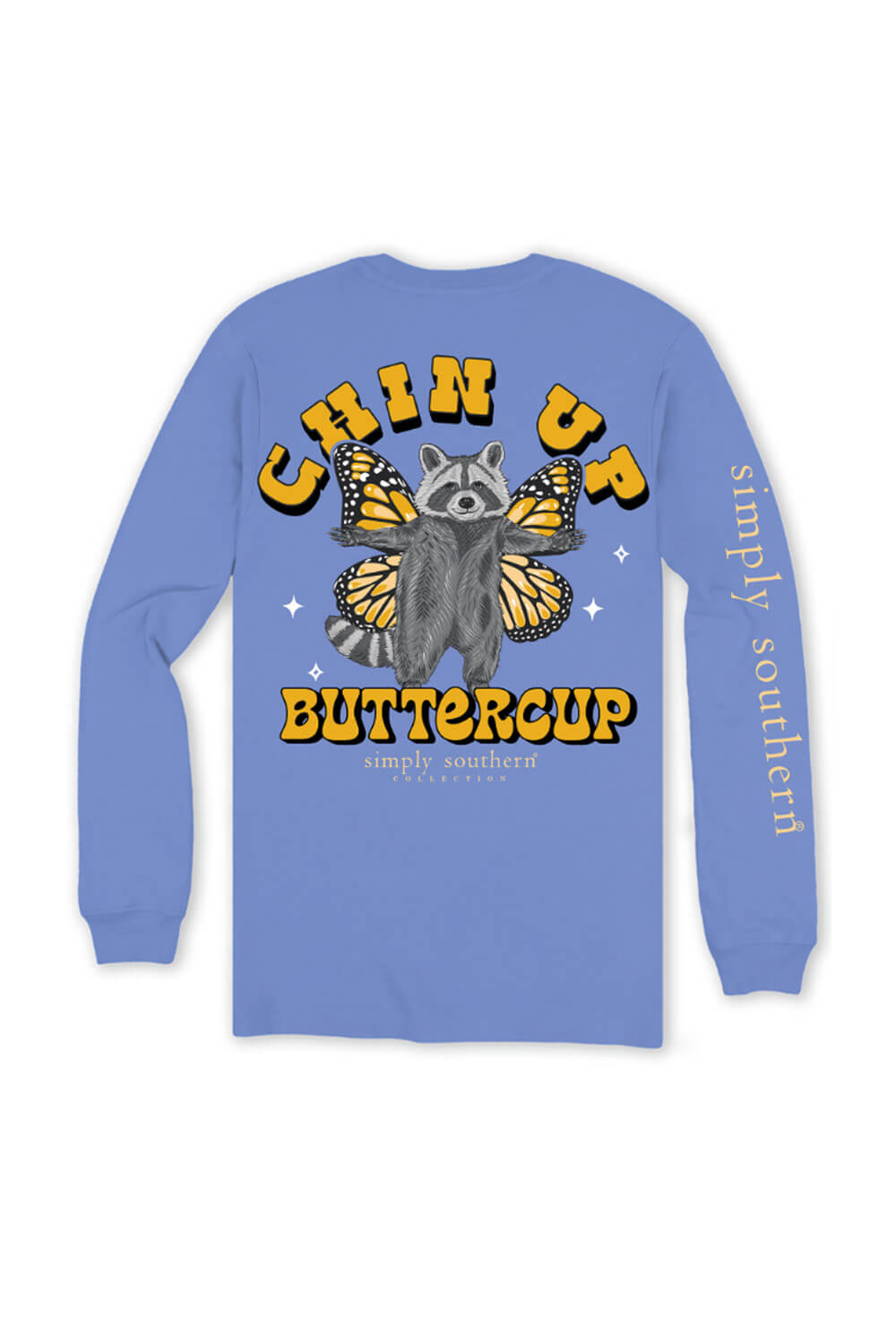 Simply Southern Plus Size Chin Up Butter Cup T-Shirt for Women in Vista Blue