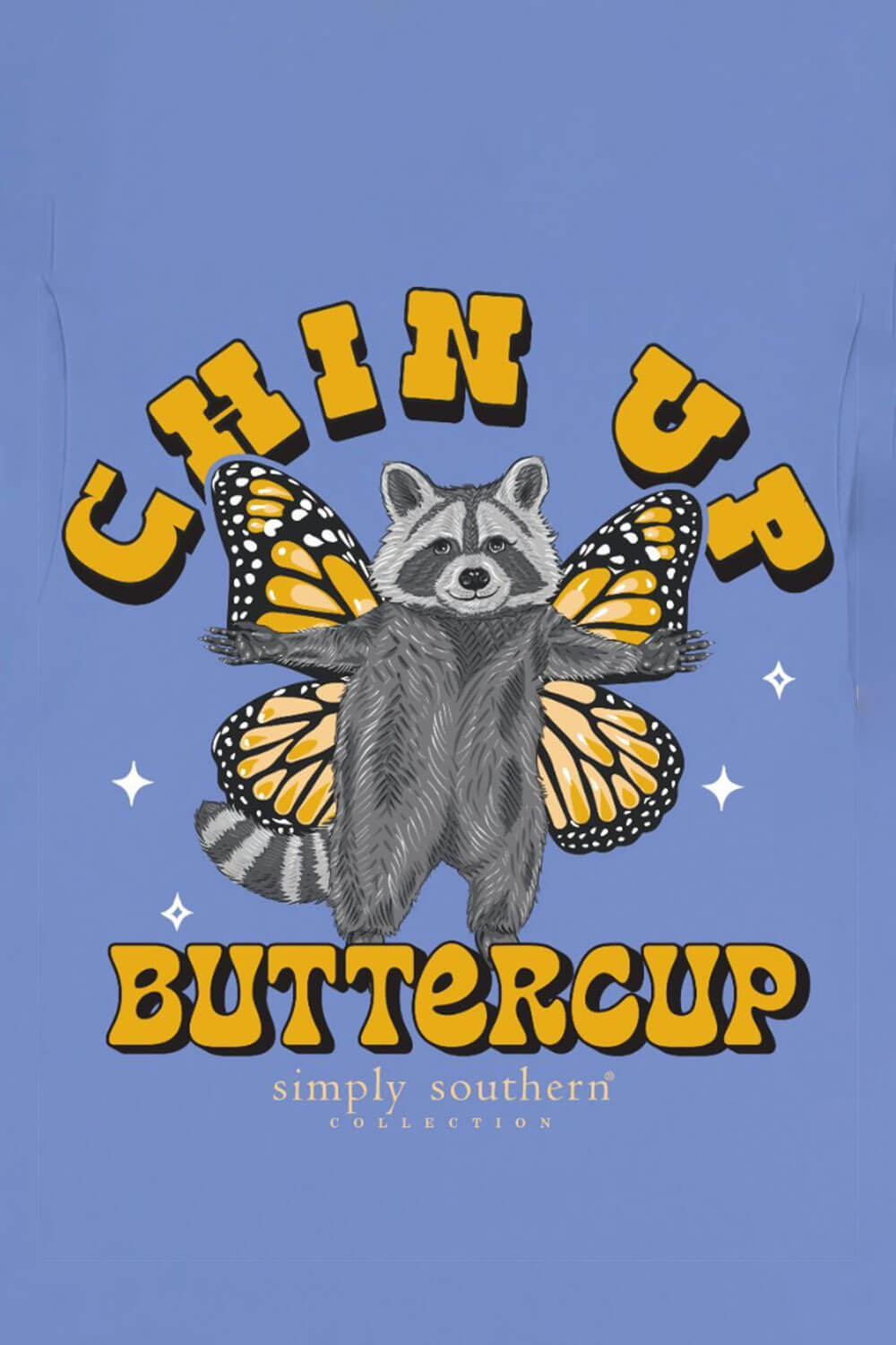 Simply Southern Plus Size Chin Up Butter Cup T-Shirt for Women in Vista Blue