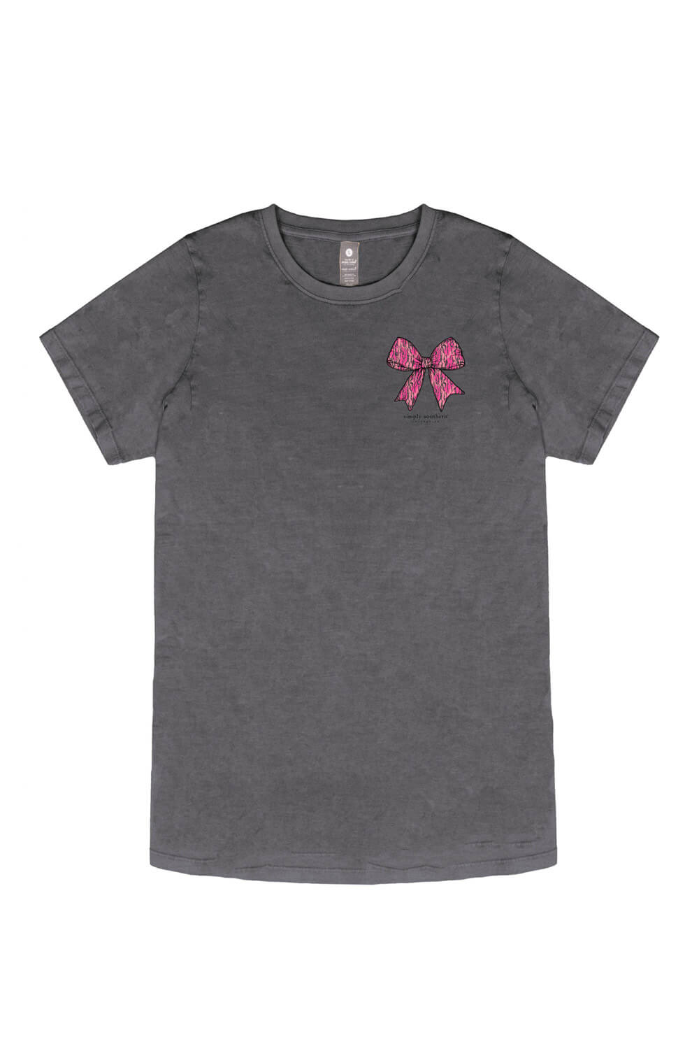 Womens Simply Southern Plus Size Camo Bow Better T-Shirt for Women in Washed Coal 