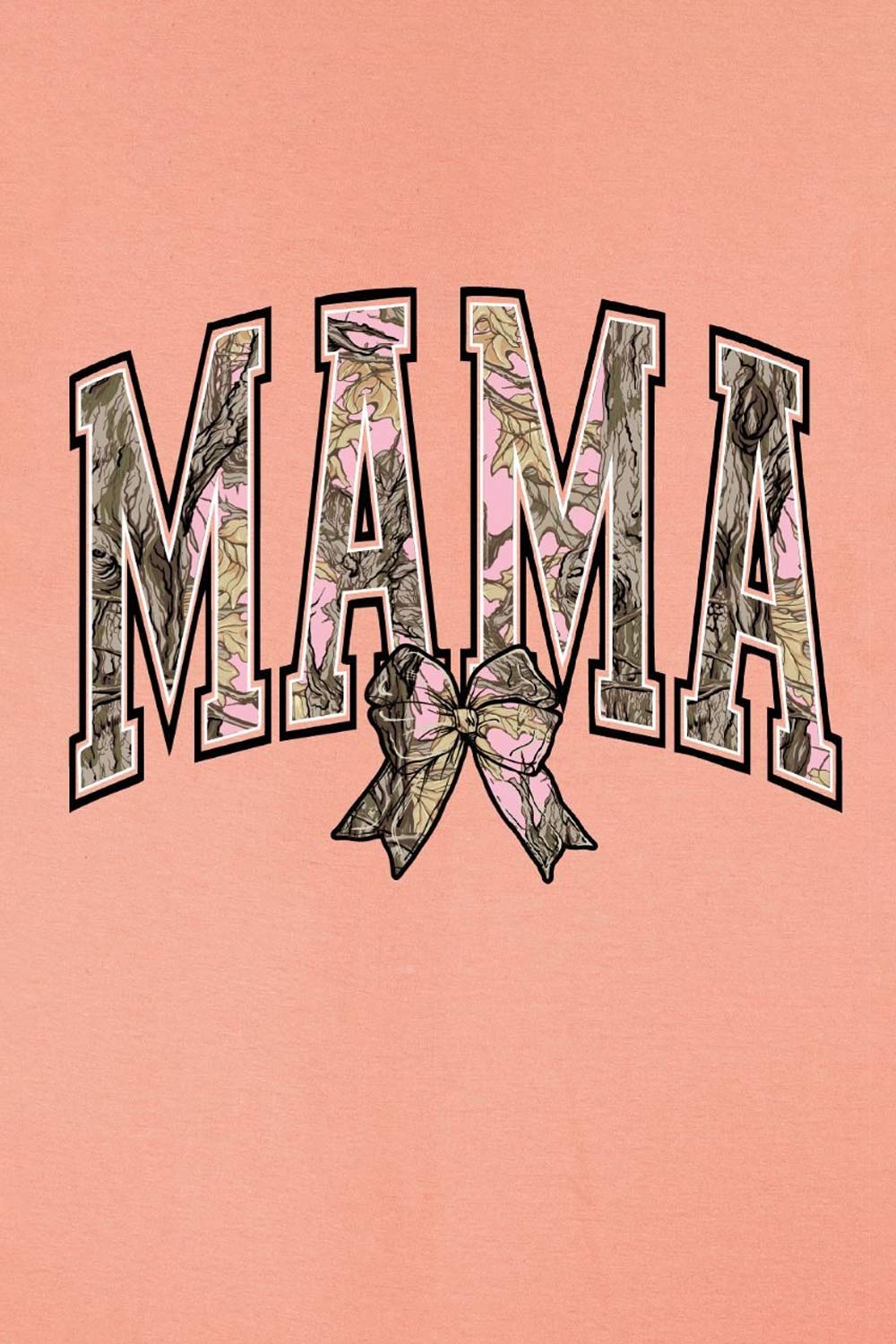 Simply Southern Plus Size Camo Mama T-Shirt for Women in Peach