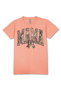 Simply Southern Camo Mama T-Shirt for Women in Peach