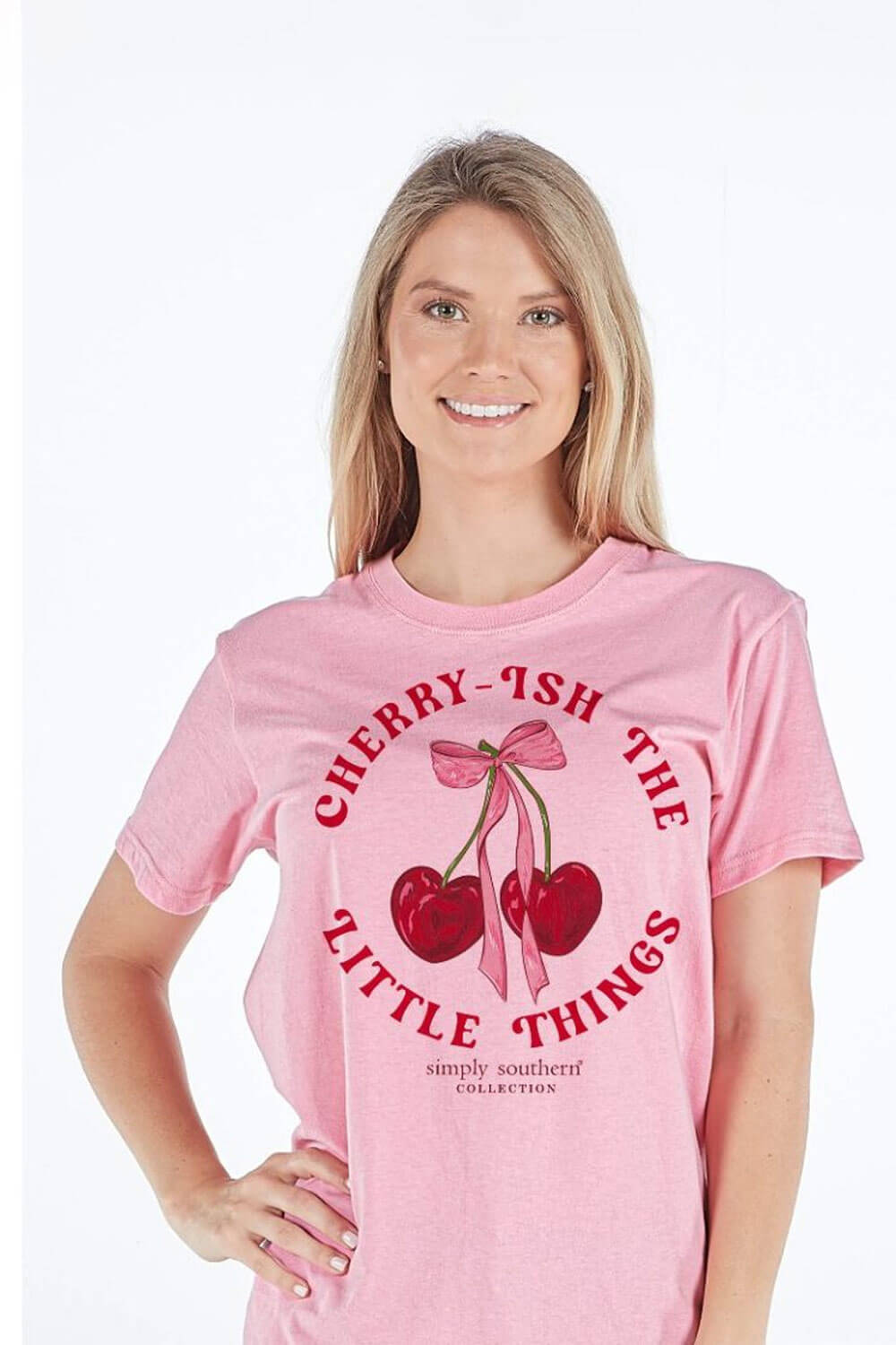 Womens Simply Southern Cherry-Ish T-Shirt for Women in Pink