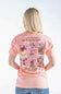 Simply Southern Coffee Cups T-Shirt for Women in Peach