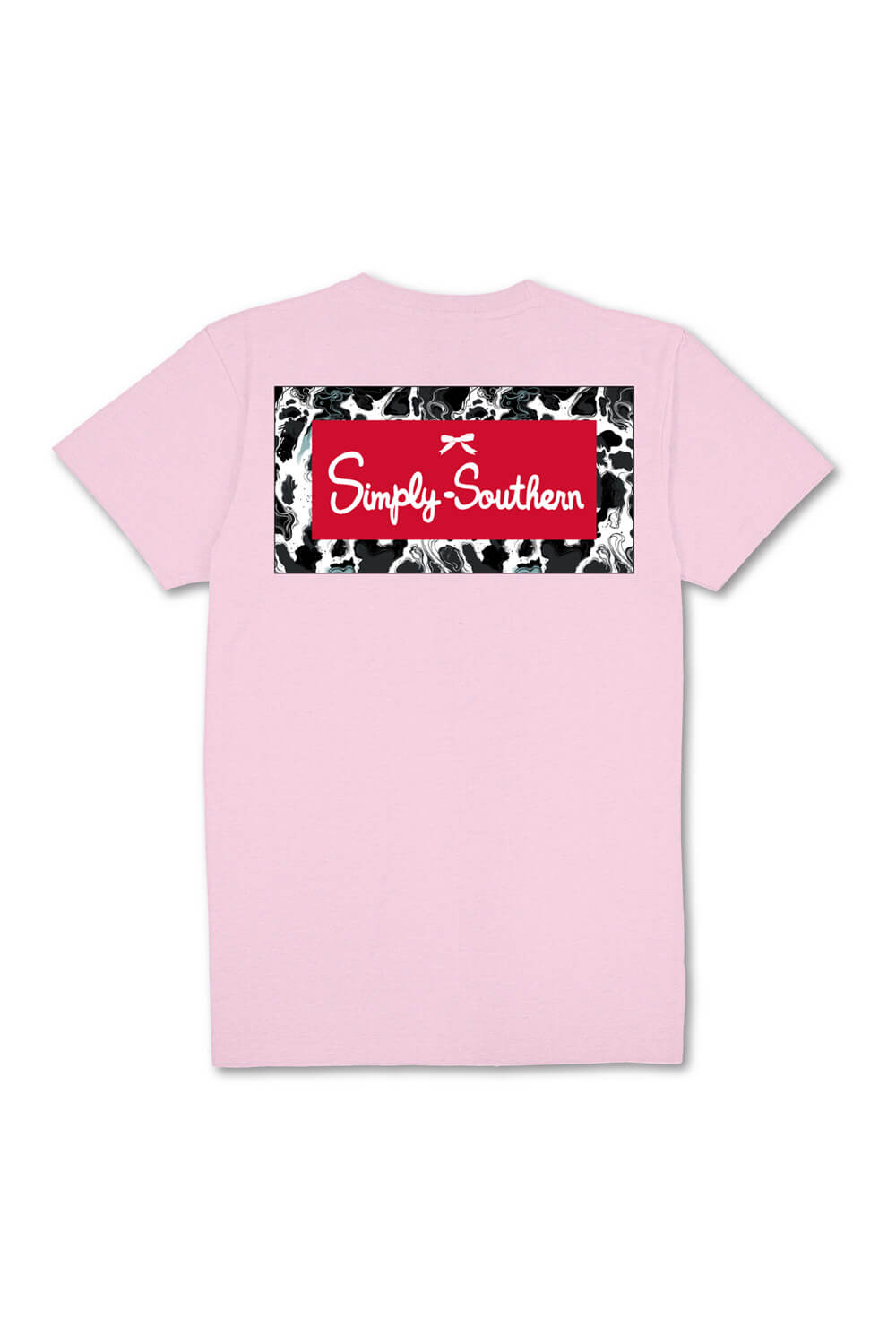 Simply Southern Cow Logo T-Shirt for Women in Light Pink