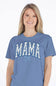 Simply Southern Floral Mama T-Shirt for Women in Blue