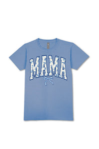 Simply Southern Floral Mama T-Shirt for Women in Blue