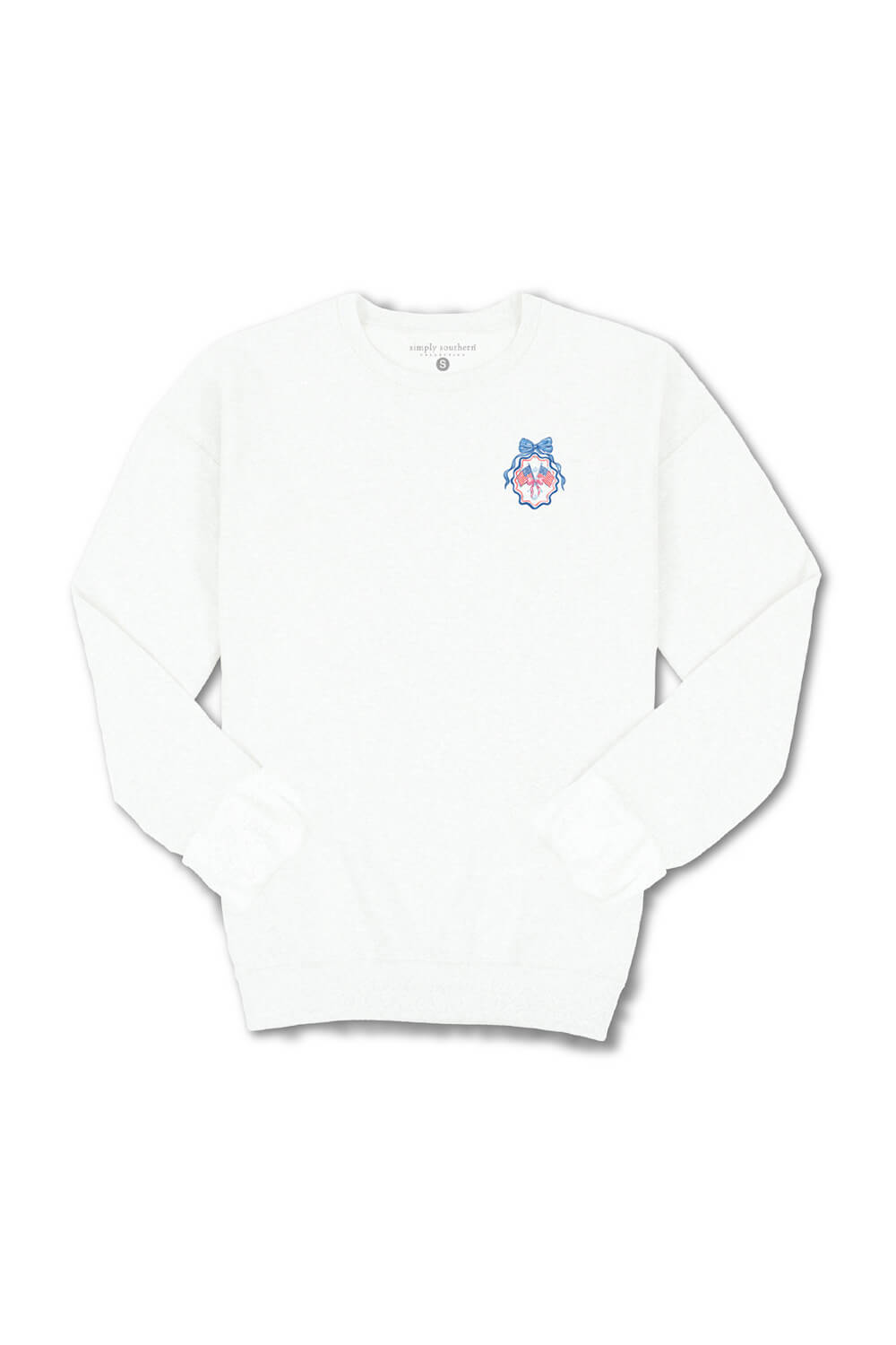 Simply Southern American Belle Fleece Sweatshirt for Women in White