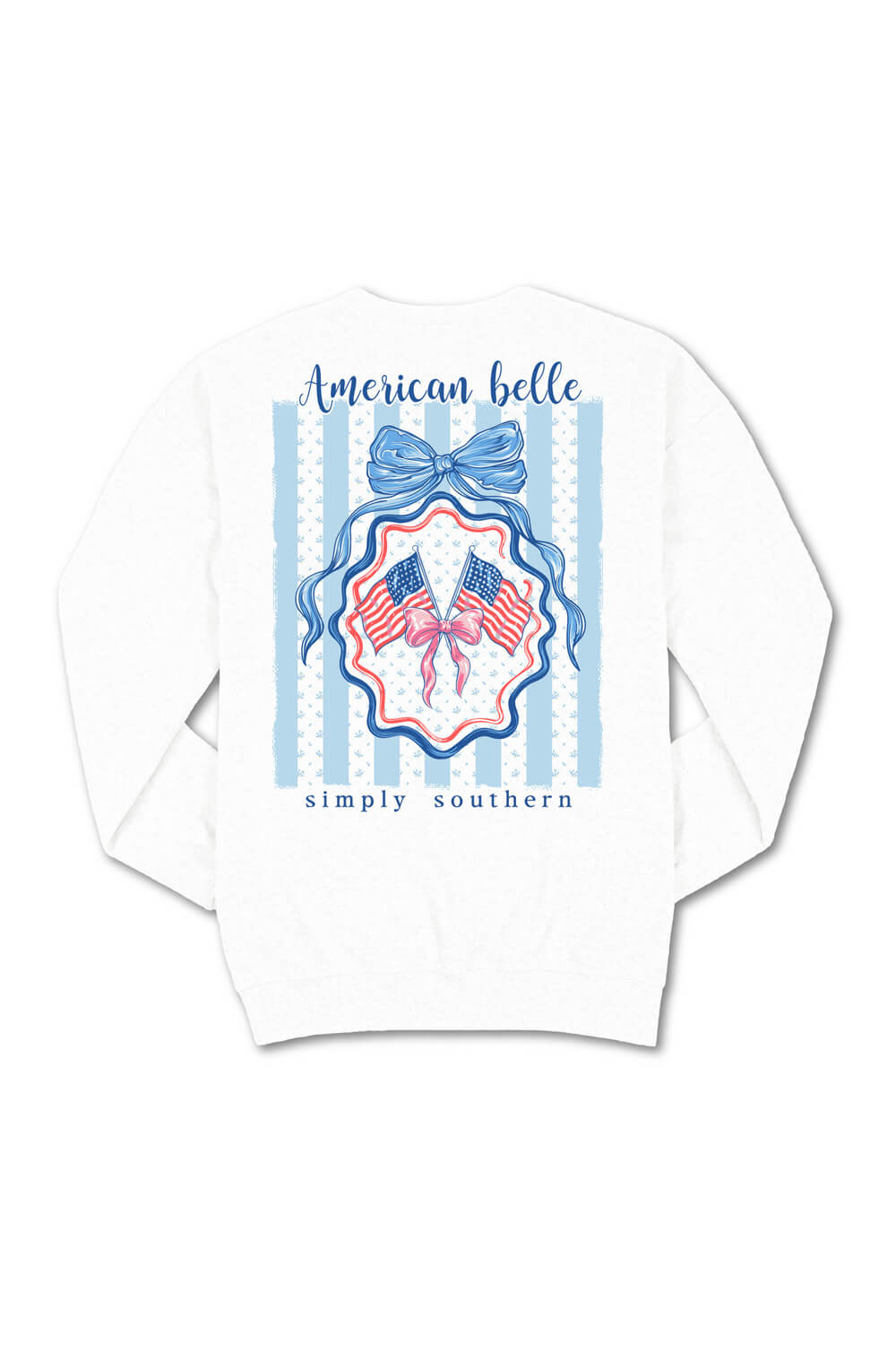 Simply Southern American Belle Fleece Sweatshirt for Women in White