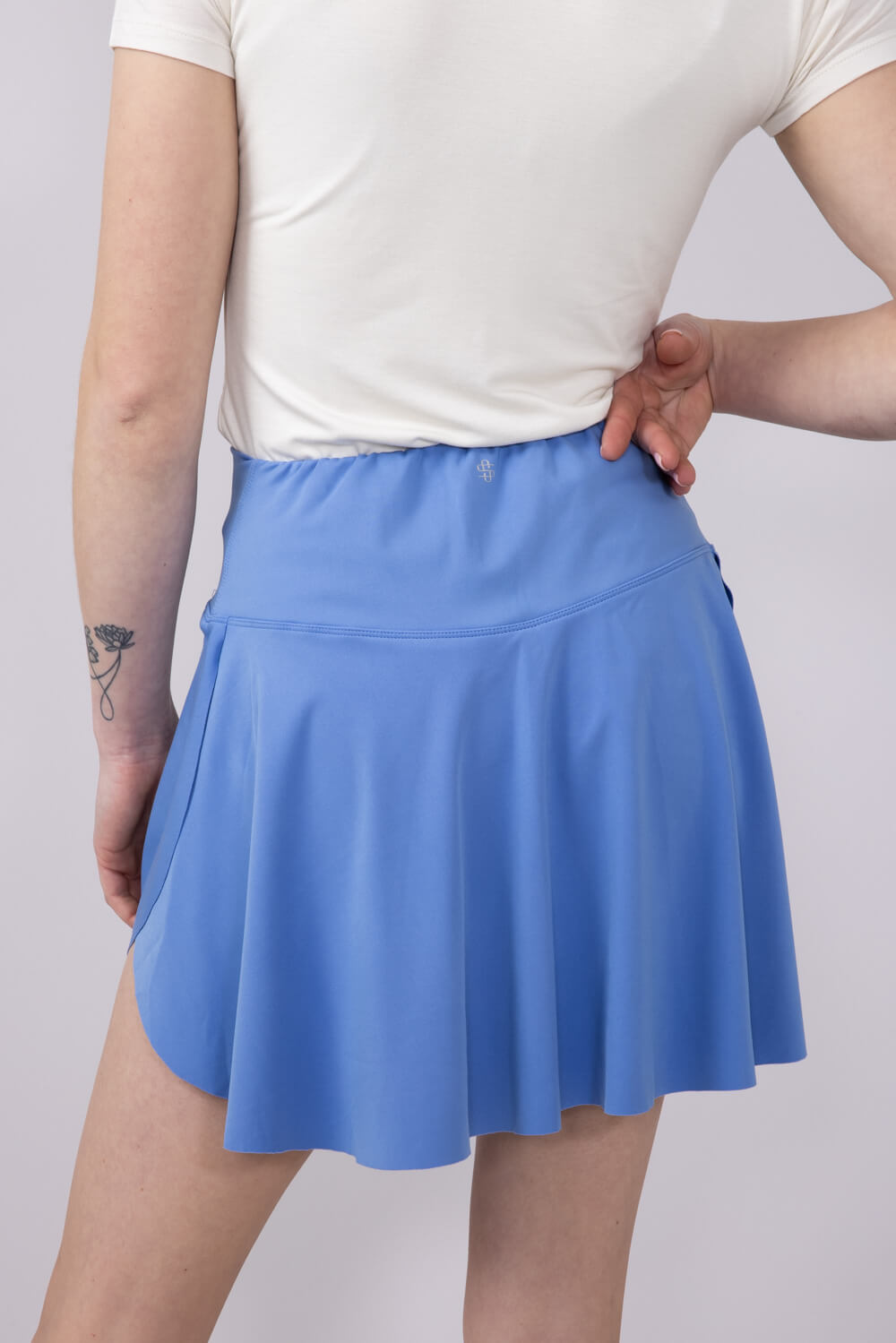 Simply Southern Womens Crossed Waistband Skort for Women in Pool Blue