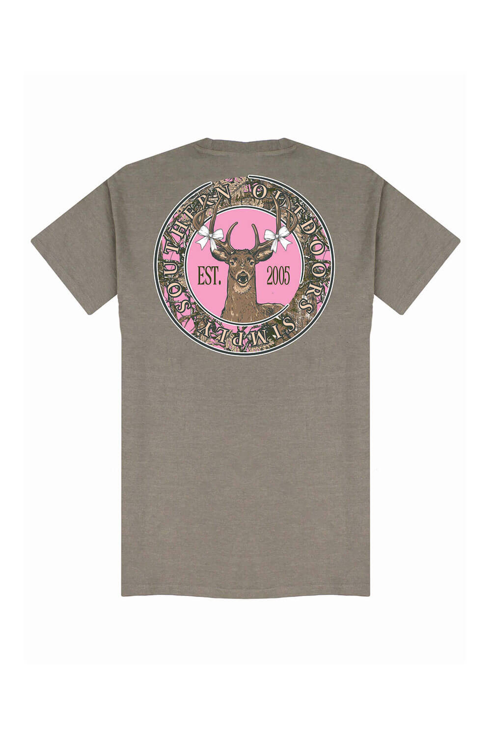 Simply Southern Plus Size Deer Bow T-Shirt for Women in Brown