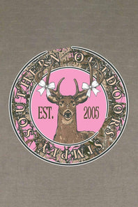 Simply Southern Plus Size Deer Bow T-Shirt for Women in Brown