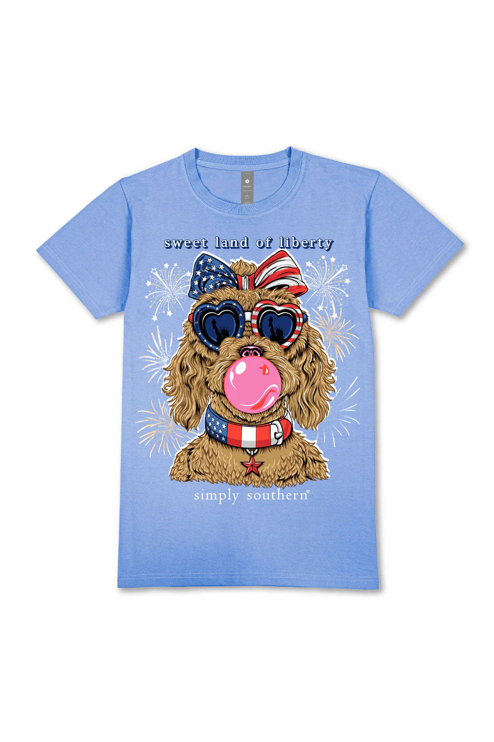 Simply Southern Sweet Land of Liberty T-Shirt for Women in Wave