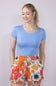 Simply Southern Double Layer T-Shirt for Women in Pool Blue