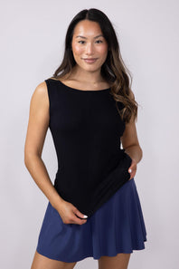 Womens Simply Southern Double Layer Tank Top for Women in Black