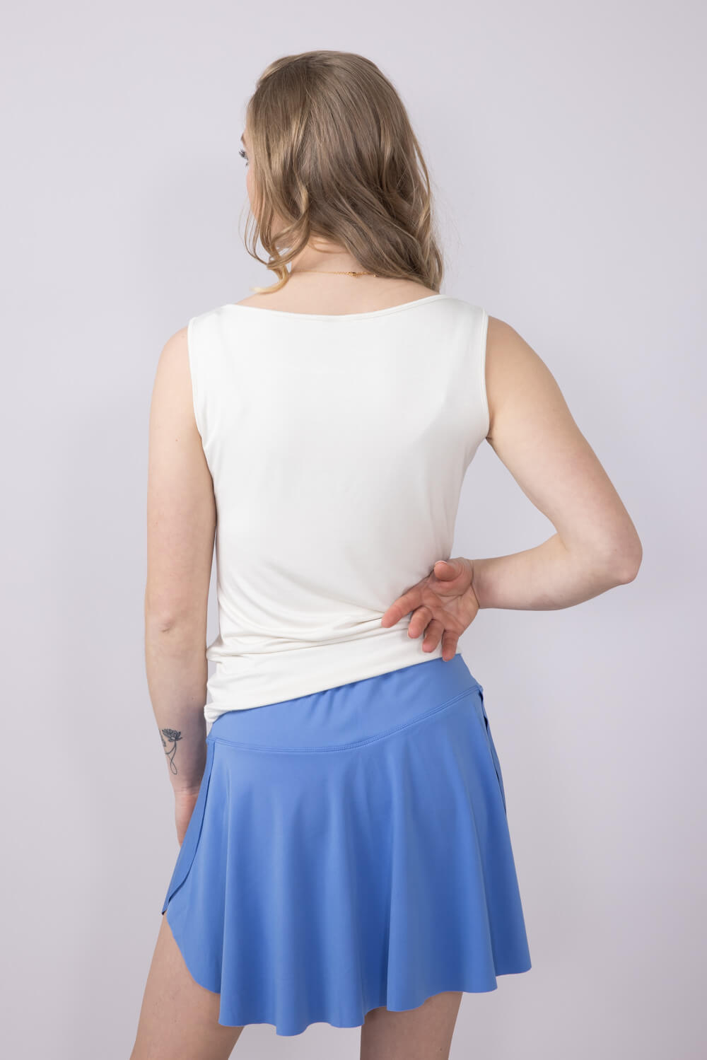 Simply Southern Double Layer Tank Top for Women in Pearl White