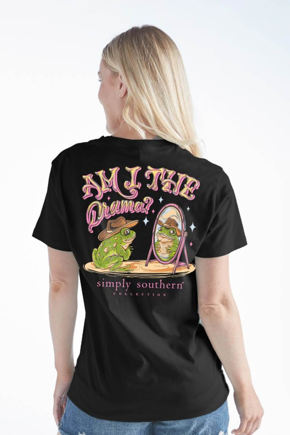 Simply Southern Womens Drama T-shirt for Women in Black