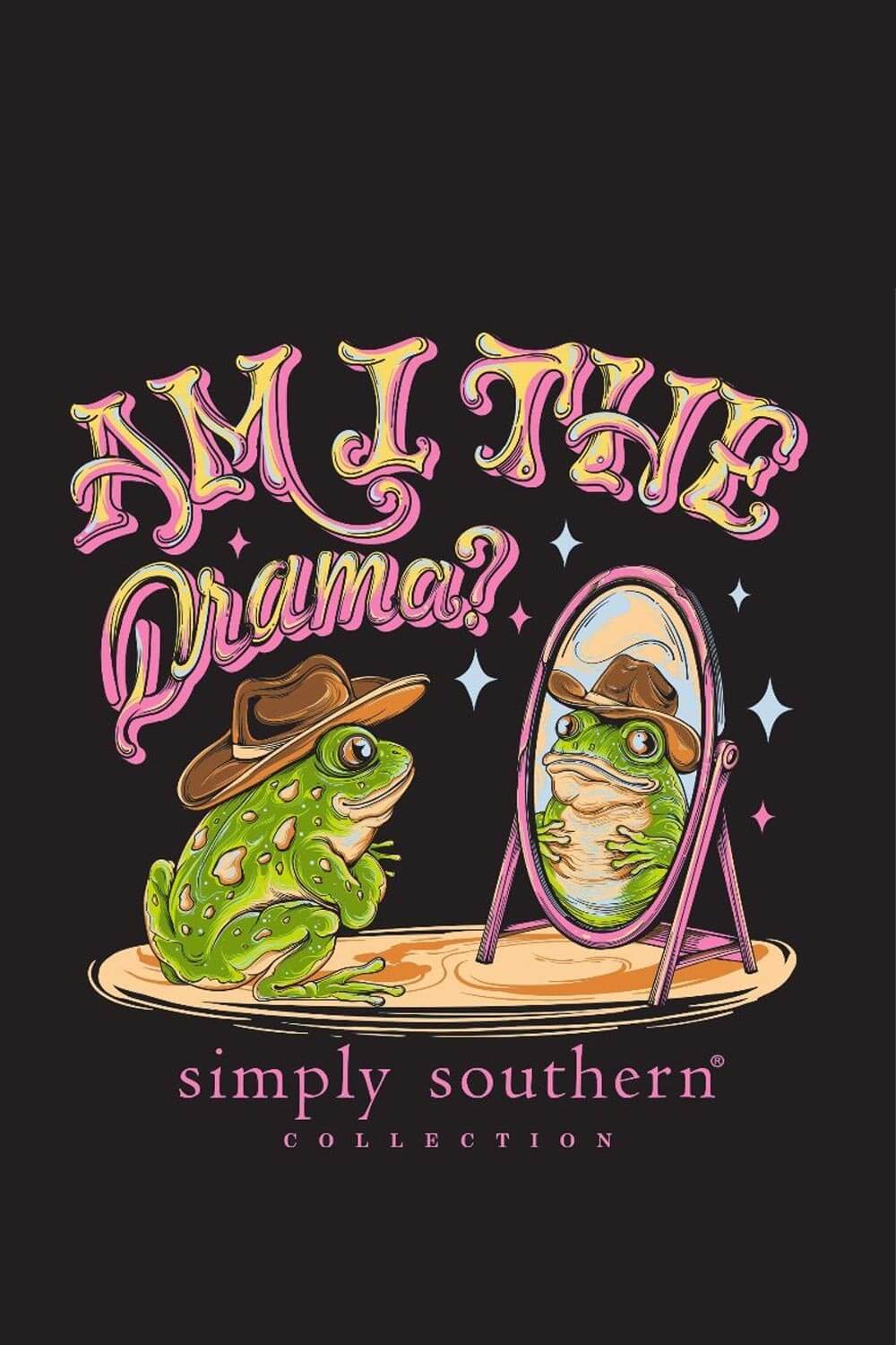 Simply Southern Womens Drama T-shirt for Women in Black