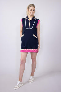 Womens Simply Southern Quarter Zip Lounger Dress for Women in Royal Blue