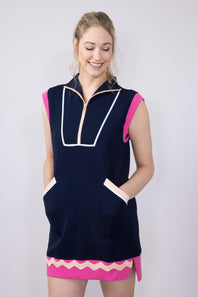 Womens Simply Southern Quarter Zip Lounger Dress for Women in Royal Blue