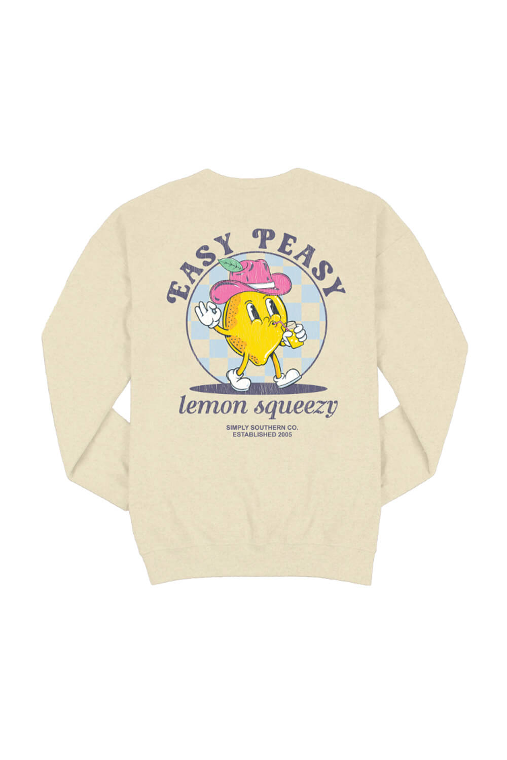 Simply Southern Easy Peasy Crewneck Sweatshirt for Women in Sand 