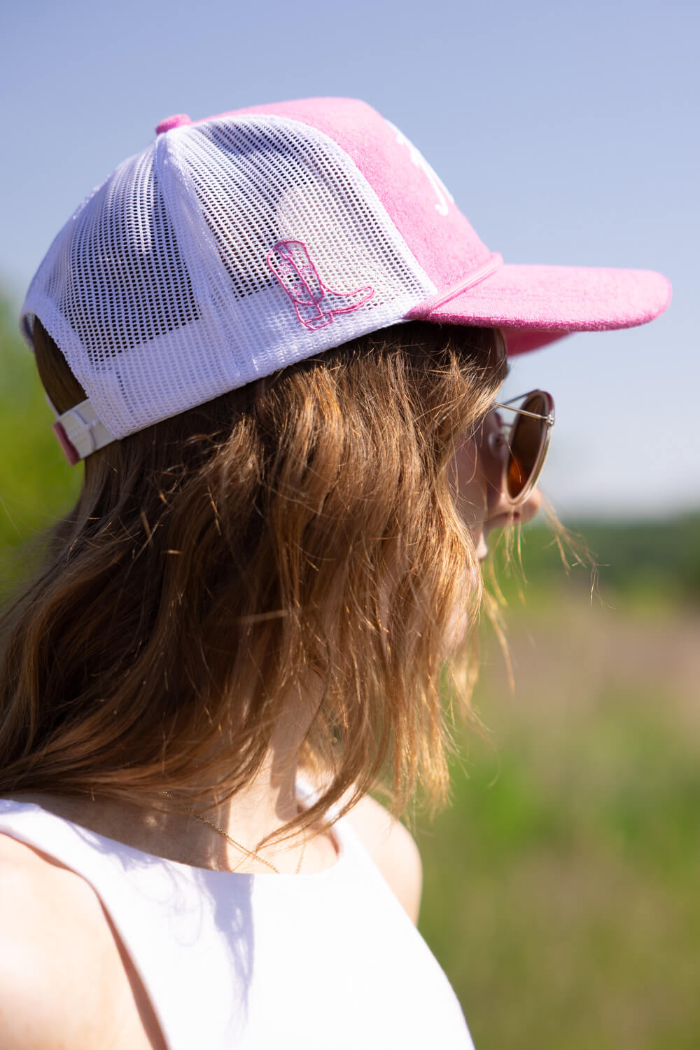 Simply Southern Embroidered Howdy Hat for Women in Pink