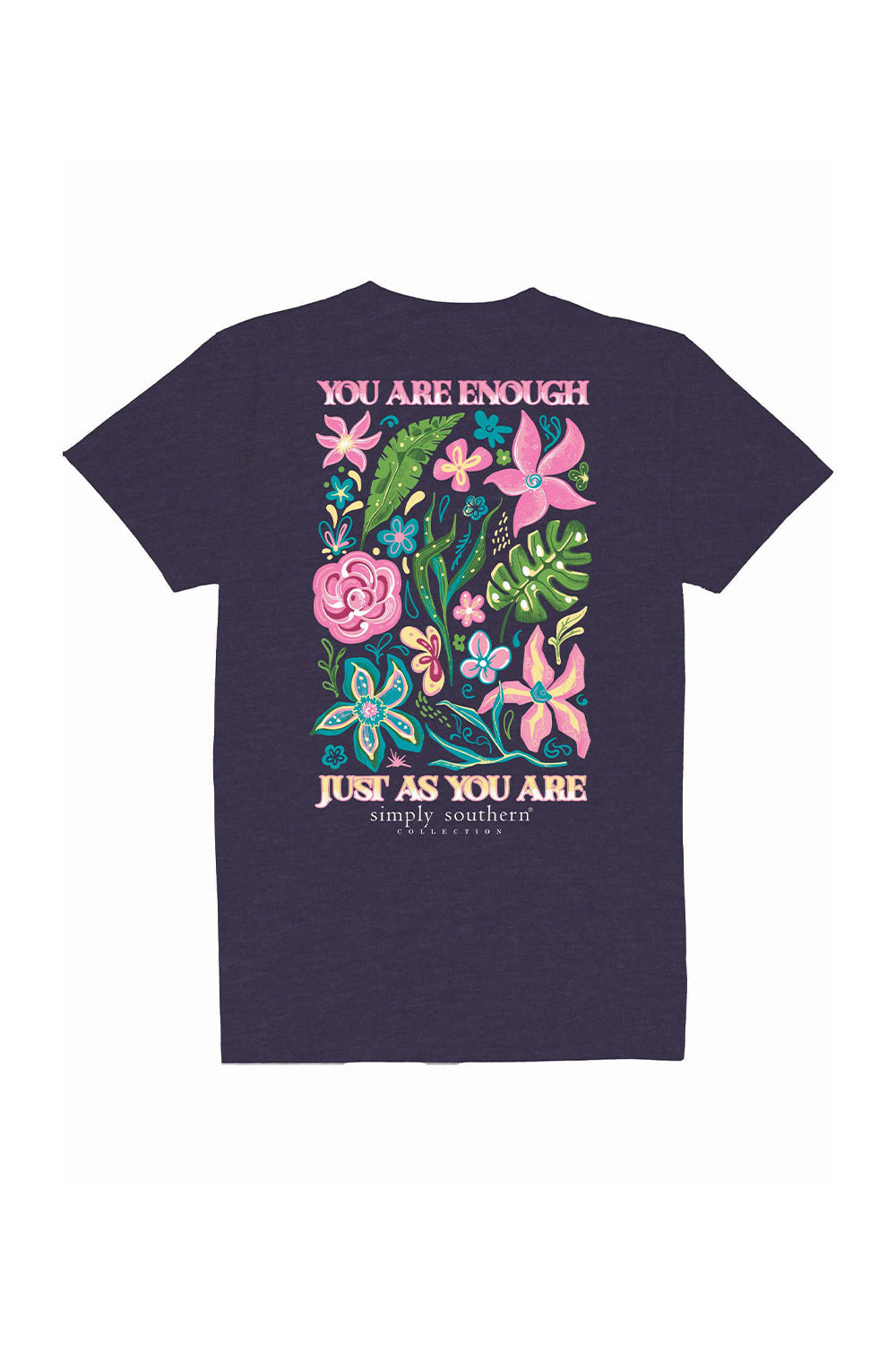 Simply Southern Plus Size You Are Enough T-Shirt for Women in Navy