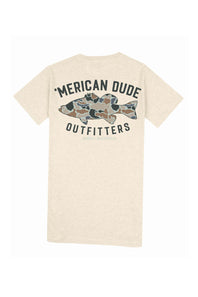 Simply Southern Mens Camo Fish T-Shirt for Men in Beige