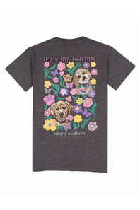 Simply Southern T-Shirts Four Legged T-shirt for Women in Iron Heather Grey
