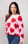 Simply Southern Fuzzy Heart Sweater for Women in Pink