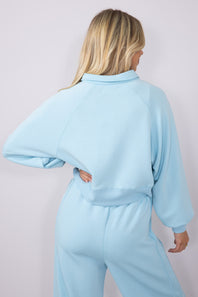Womens Simply Southern Gigi ¼ Snap Collar Modal Knit Pullover for Women in Ice Blue