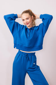 Womens Simply Southern Gigi ¼ Snap Collar Modal Pullover for Women in Royal Blue