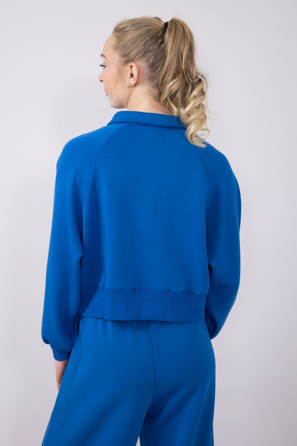 Womens Simply Southern Gigi ¼ Snap Collar Modal Pullover for Women in Royal Blue