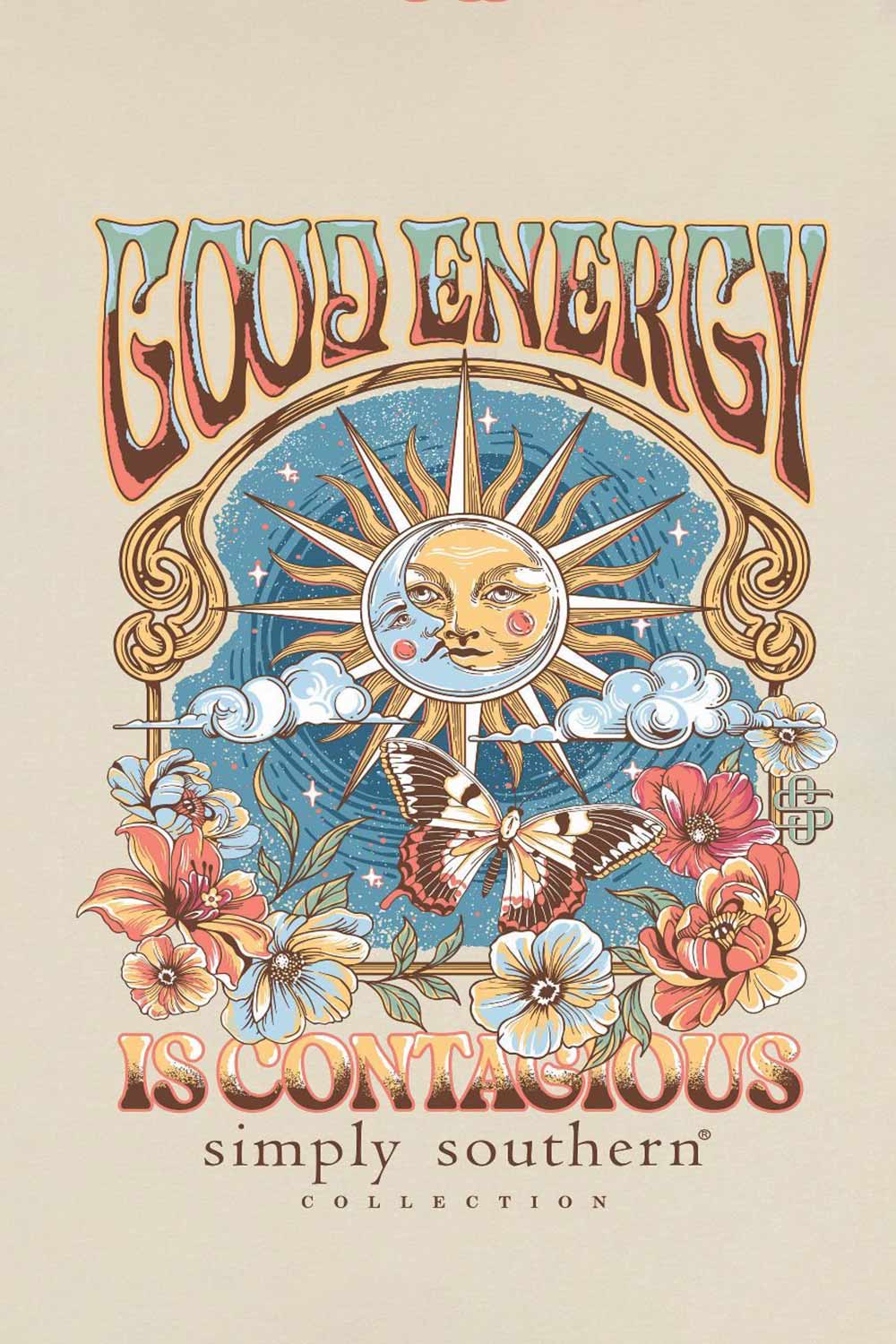 Simply Southern Good Energy T-Shirt for Women in Off White