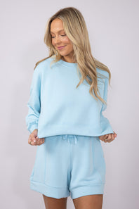 Simply Southern Womens Laney Modal Pullover for Women in Ice Blue