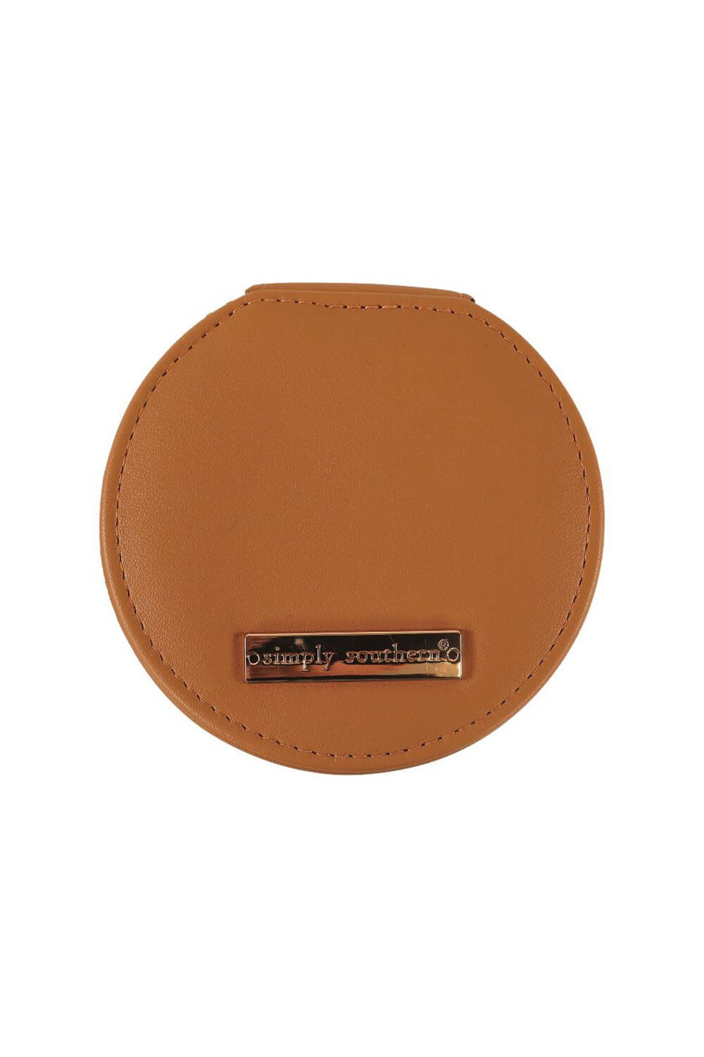 Simply Southern Round Jewelry Box Case in Chai | PP-0125-BAG-LTHR-JWLBX-MIAMI-CHAI