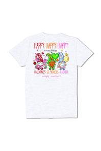 Simply Southern Plus Size Happy Everything T-Shirt for Women in Ash Gray