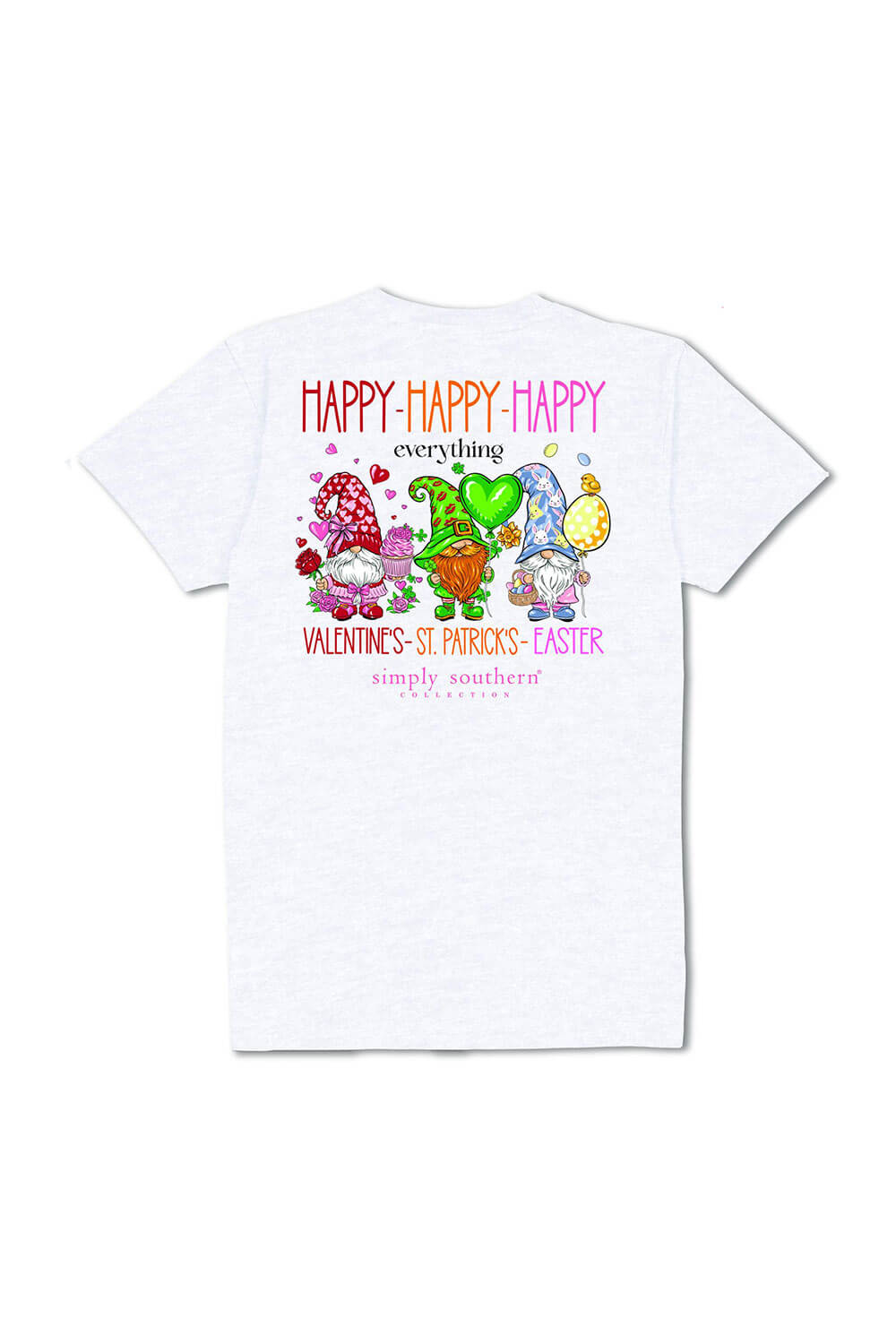 Simply Southern Plus Size Happy Everything T-Shirt for Women in Ash Gray