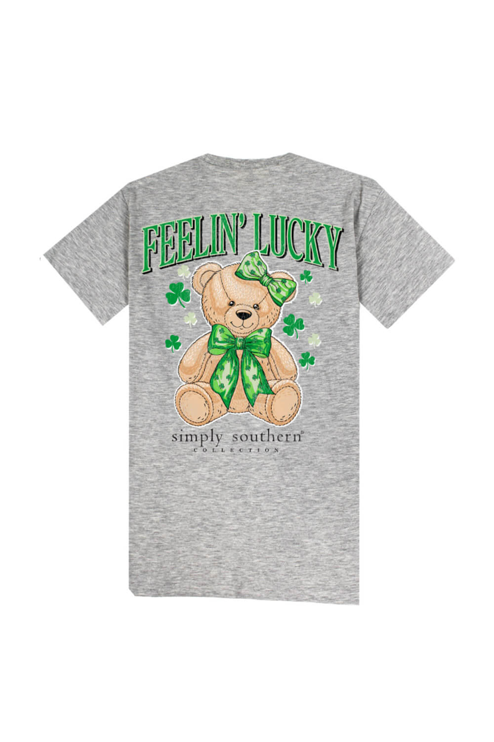 Women's Shirts Simply Southern Lucky Teddy T-shirt for Women in Heather Grey