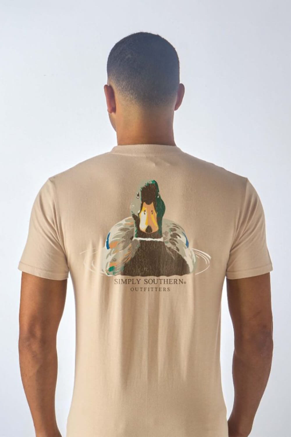 Simply Southern Men's Shirts Mallard Duck T-Shirt for Men in Khaki