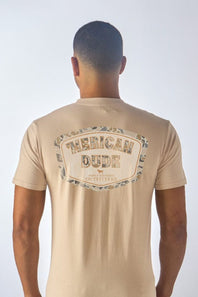 Simply Southern Men's ‘Merican Dude Camo T-Shirt for Men in Khaki