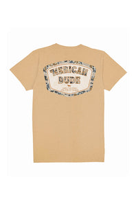 Simply Southern Men's ‘Merican Dude Camo T-Shirt for Men in Khaki