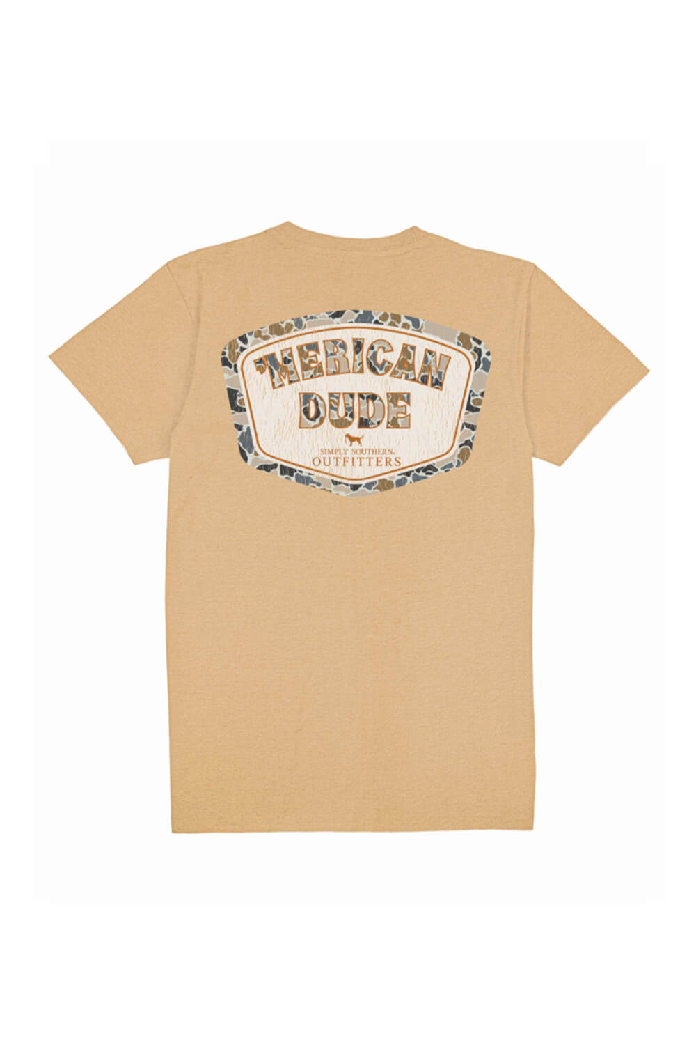 Simply Southern Men's ‘Merican Dude Camo T-Shirt for Men in Khaki
