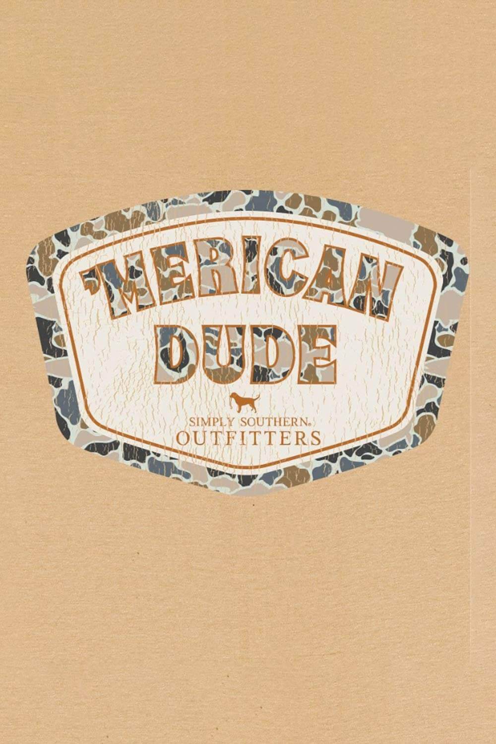Simply Southern Men's ‘Merican Dude Camo T-Shirt for Men in Khaki