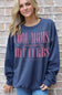 Simply Southern Cool Moms Hit Curbs Fleece Crewneck for Women in Slate