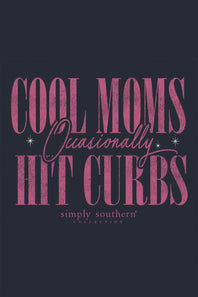 Simply Southern Cool Moms Hit Curbs Fleece Crewneck for Women in Slate