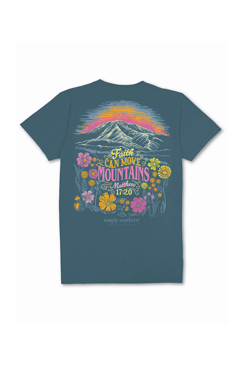 Simply Southern Plus Size Faith Can Move Mountains T-Shirt for Women in Comet