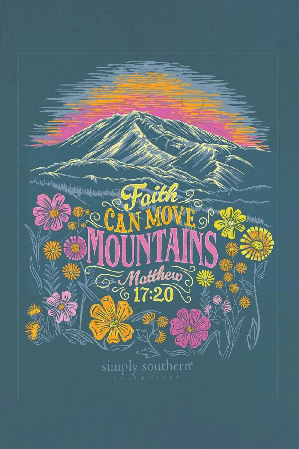 Simply Southern Plus Size Faith Can Move Mountains T-Shirt for Women in Comet